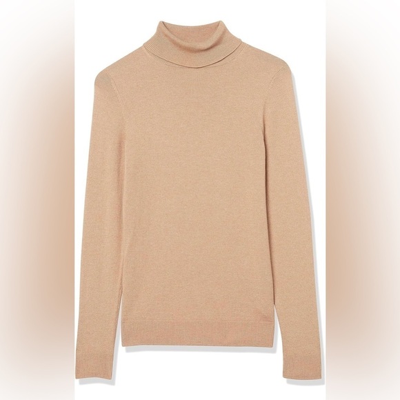 Amazon Essentials Camel Tan Neutral Turtleneck Pullover Sweater sz XS - Picture 3 of 7